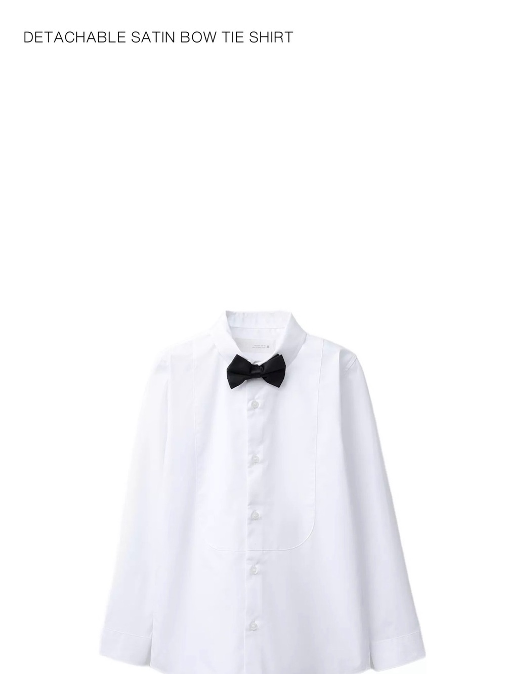 Zara Detachable Satin Bow Tie White boys  Shirt